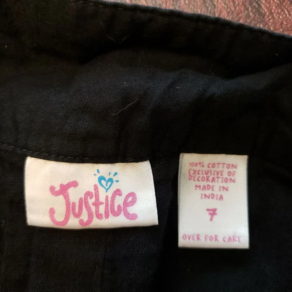 Girls Justice Blue Floral Sequin Skirt Sz 7